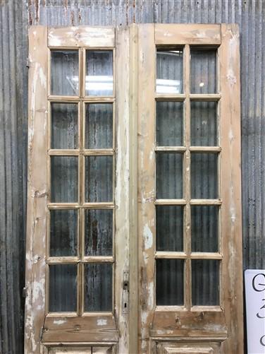 Antique French Double Doors (38x92) 10 Pane Glass Doors, European Doors G147