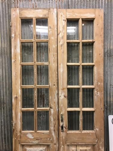 Antique French Double Doors (38x92) 10 Pane Glass Doors, European Doors G147