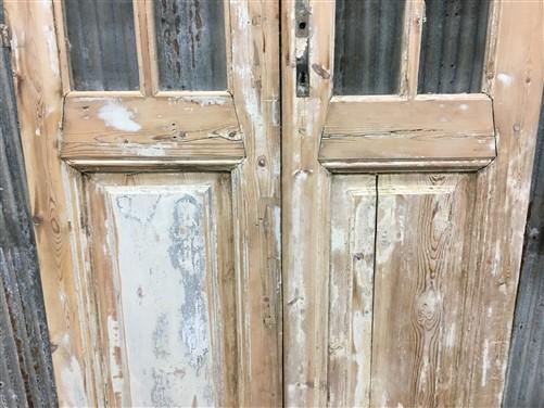 Antique French Double Doors (38x92) 10 Pane Glass Doors, European Doors G147