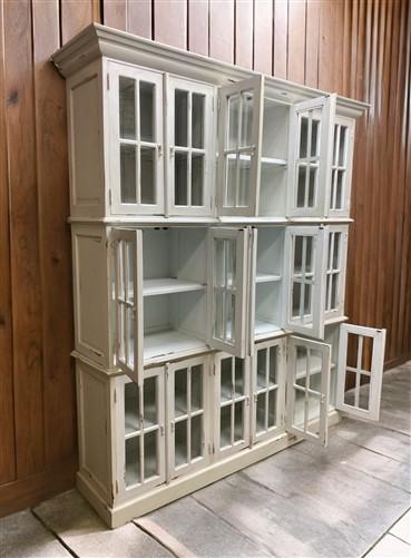 Triple Stack Bookcase, White Kitchen Hutch Cabinet, Kitchen Storage, Cupboard A2