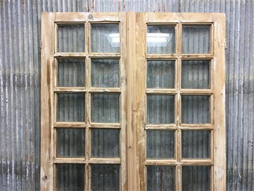 Antique French Double Doors (44.5x91.5) 14 Pane Glass European Doors G156