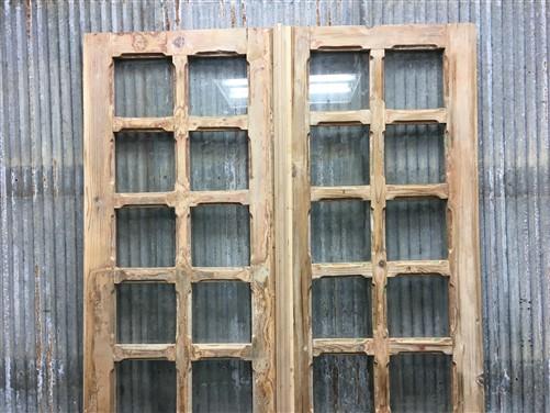 Antique French Double Doors (44.5x91.5) 14 Pane Glass European Doors G156