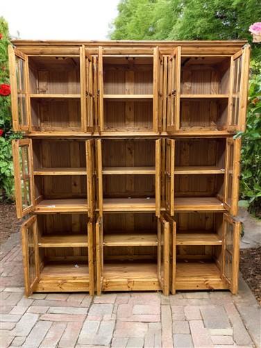 Triple Stack Bookcase, Pine Kitchen Hutch Cabinet, Kitchen Storage, Cupboard, D1