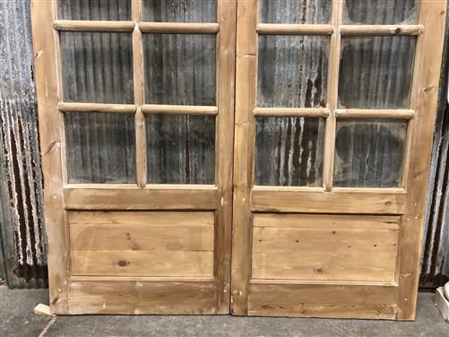 Antique French Double Doors (52x84.5) 12 Pane Glass Doors, European Doors G117