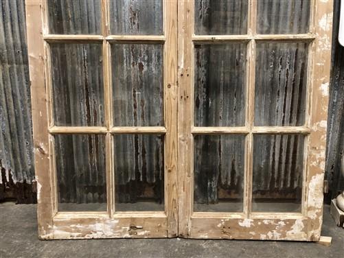 Antique French Double Doors (44x87.5) 12 Pane Glass Doors, European Doors G118