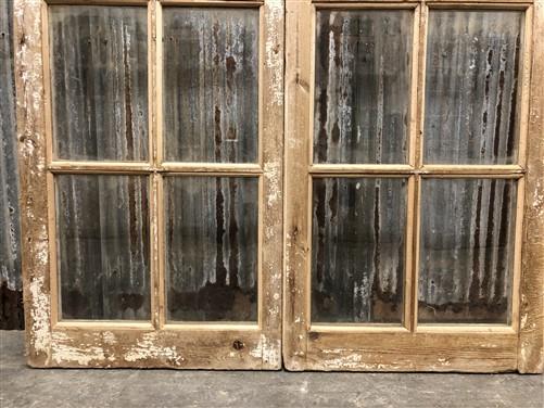 Antique French Double Doors (44x87.5) 12 Pane Glass Doors, European Doors G118