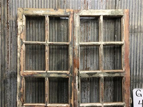 Antique French Double Doors (47.5x81) 12 Pane Glass Doors, European Doors G127