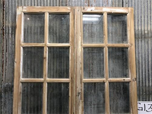 Antique French Double Doors (45.5x83.5) 12 Pane Glass Doors, European Doors G139