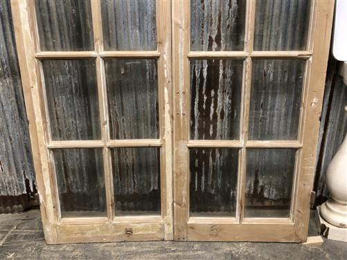 Antique French Double Doors (44x87.5) 12 Pane Glass Doors, European Doors G140