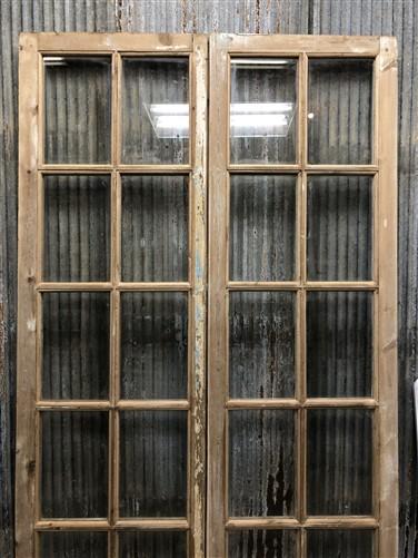 Antique French Double Doors (44x87.5) 12 Pane Glass Doors, European Doors G140