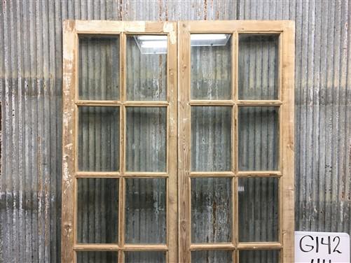 Antique French Double Doors (44x87.5) 12 Pane Glass Doors, European Doors G142