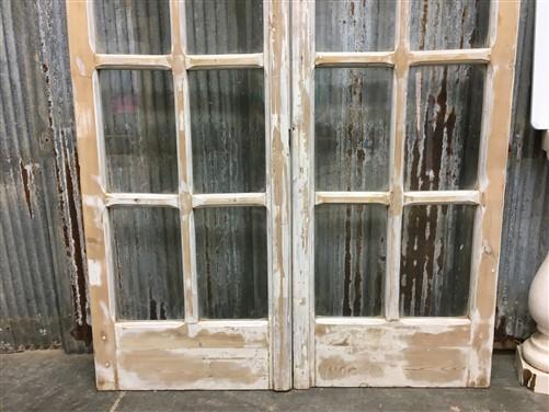 Antique French Double Doors (46x84) 10 Pane Glass Doors, European Doors G143