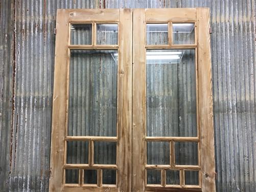 Antique French Double Doors (43.5x101.5) 8 Pane Glass Doors, European Doors G145