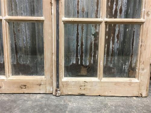 Antique French Double Doors (43.75x87.5) 12 Pane Glass Doors, European Doors G151