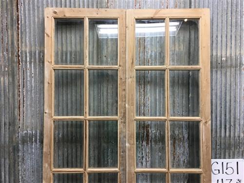 Antique French Double Doors (43.75x87.5) 12 Pane Glass Doors, European Doors G151