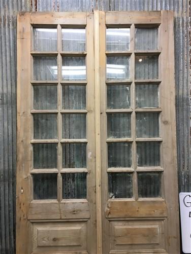 Antique French Double Doors (44.5x99.5) 12 Pane Glass Doors, European Doors G153