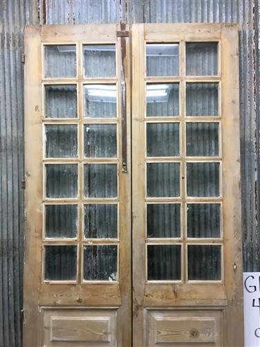 Antique French Double Doors (44.5x99.5) 12 Pane Glass Doors, European Doors G153