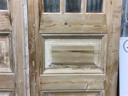 Antique French Double Doors (43.5x100.75) 8 Pane Glass Doors, European Doors G154