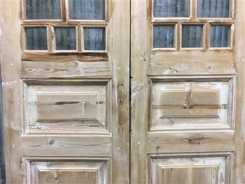 Antique French Double Doors (43.5x100.75) 8 Pane Glass Doors, European Doors G154