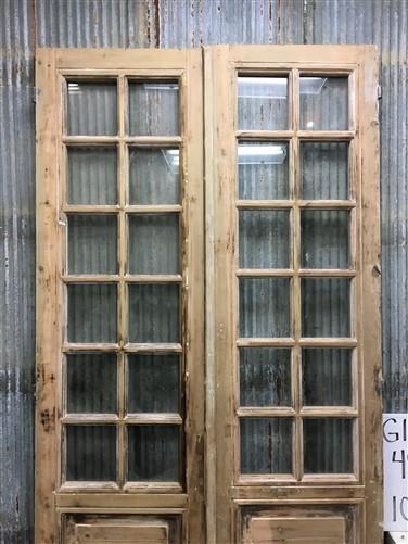 Antique French Double Doors (48.5x100) 12 Pane Glass Doors, European Doors G155