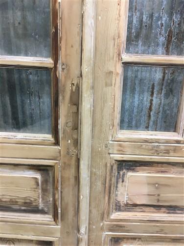 Antique French Double Doors (48.5x100) 12 Pane Glass Doors, European Doors G155