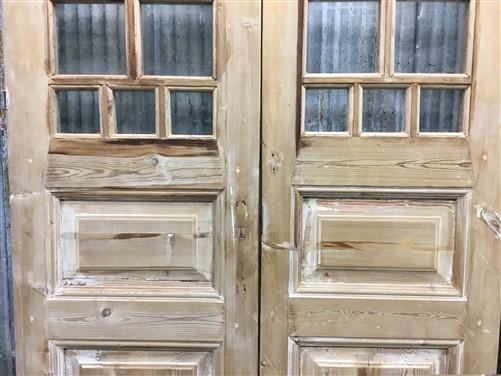 Antique French Double Doors (43.5x101) 8 Pane Glass Doors, European Doors G157