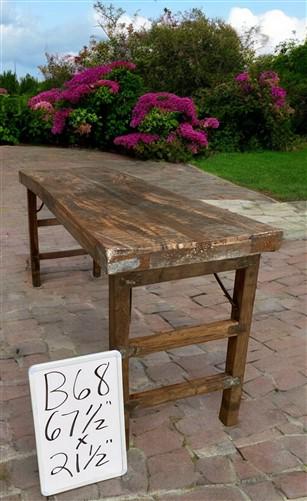 Rustic Folding Table, Vintage Dining Room Table, Kitchen Island, Sofa Table, B68