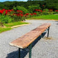 Stained Vintage German Beer Garden Bench Portable Industrial Wood Bench Seat B44