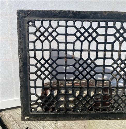 Ornate Art Deco Cast Iron Grate Vintage Wall Floor Fireplace Register Vent A3