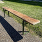 Stained Vintage German Beer Garden Bench Portable Industrial Wood Bench Seat B45