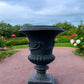 17" Tall Cast Iron Fluted Urn, Flower Pot Planter, Garden Patio Yard Art G1