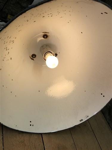 1950s Czech Factory Rewired Lamp, Elektrosvit Industrial Machine Age Lighting A