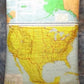 1967 AJ Nystrom 50 States Map, United States Canvas Large Map, Wall Art Vintage