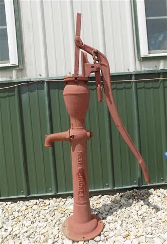 Well Water Pump, Cast Iron Cistern, Windmill Pitcher Pump, Red Jacket, GN