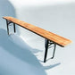 Stained Vintage German Beer Garden Bench Portable Industrial Wood Bench Seat B43