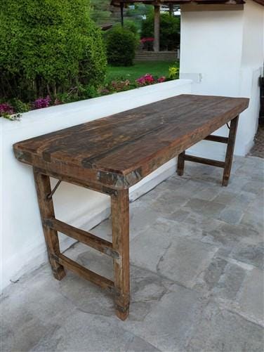 Rustic Folding Table, Vintage Dining Room Table, Kitchen Island, Sofa Table, B70