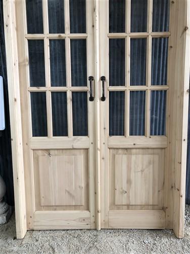 Arched French Double Door (48x96) 14 Pane Glass Door European Styled w Jamb OM11