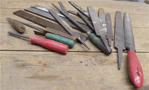 Rasp File Metal Craft Woodworking Vintage Tool Lot Assorted Machinist Mechanic d