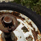 4 Vintage Metal Baby Buggy Wheels Pedal Car Garden Cart Pumpkin Wagon A52