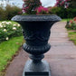 17" Tall Cast Iron Fluted Urn, Flower Pot Planter, Garden Patio Yard Art G1