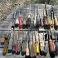 Lot 48 Assorted Size Screwdrivers Flat Phillips Vintage Tool Folk Art Sign Set