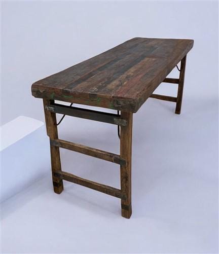 Rustic Folding Table, Vintage Dining Room Table, Kitchen Island, Sofa Table, B89