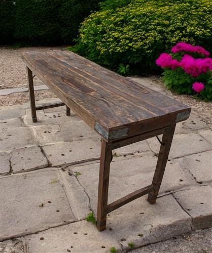 Rustic Folding Table, Vintage Dining Room Table, Kitchen Island, Sofa Table, B91