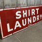 11' Shirt Laundry Sign, Vintage Tin Sign, Advertising, Laundry, Single Side