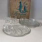 1950s Homestead Retro Snack Set, 4 Plates 4 Cups Federal Glass, Original Box B