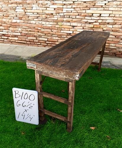 Rustic Folding Table, Vintage Dining Room Table, Kitchen Island, Sofa Table B100