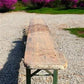 Stained Vintage German Beer Garden Bench Portable Industrial Wood Bench Seat B42