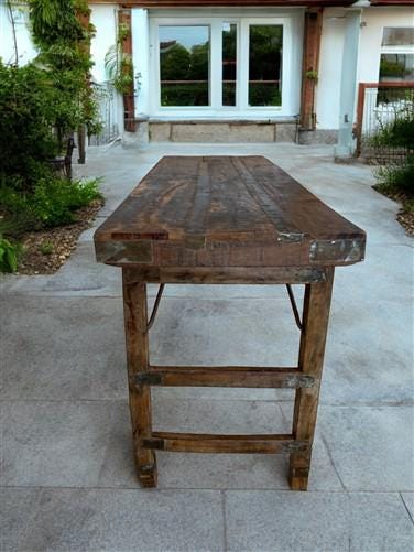 Rustic Folding Table, Vintage Dining Room Table, Kitchen Island, Sofa Table, B70