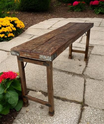 Rustic Folding Table, Vintage Dining Room Table, Kitchen Island, Sofa Table, B82