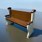 Vintage Wooden Church Pew, 4' 6" Porch Bench, Entry Foyer, Dining Seating, C28